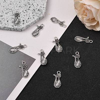 Tibetan Style Alloy Kitten Pendant Settings for Enamel LS-PALLOY-A15359-AS-NF-1