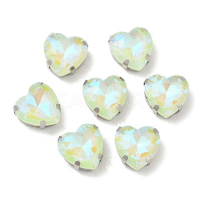 Mocha Fluorescent(MI) Heart Sew on Rhinestone GGLA-C001-01A-P04-1