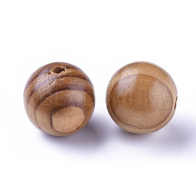 Round Natural Wood Beads WOOD-Q009-30mm-LF-1