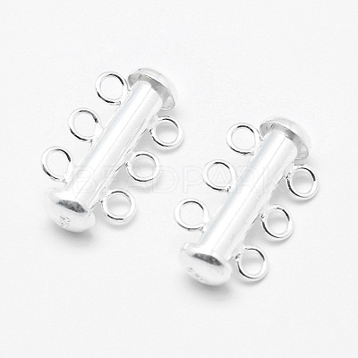 Sterling Silver Slide Lock Clasps STER-K035-02-1