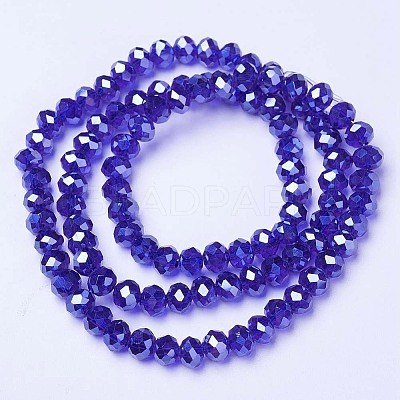 Electroplate Glass Beads Strands EGLA-A034-T6mm-A11-1