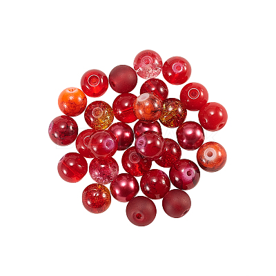 200Pcs 10 Styles DIY Glass Round Beads Sets DIY-CJ0001-97-1