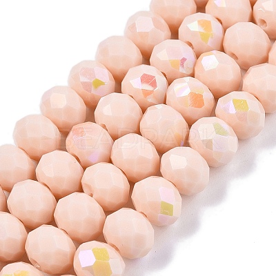 Electroplate Opaque Solid Color Glass Beads Strands LS-EGLA-A044-P8mm-L05-1