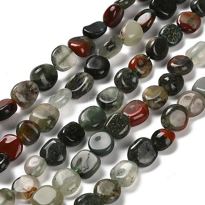 Natural African Bloodstone Beads Strands G-P497-01E-13-1