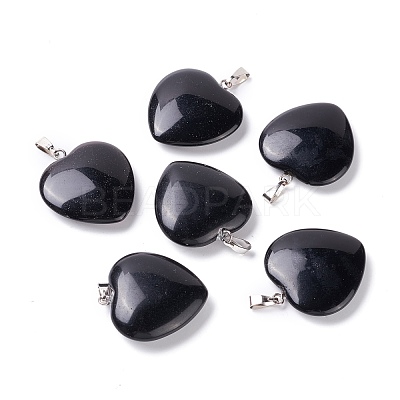 Natural Obsidian Pendants G-G956-B40-FF-1
