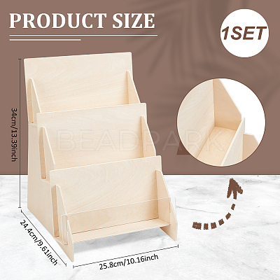 3-Slot Wood Display Risers ODIS-WH0030-177-1