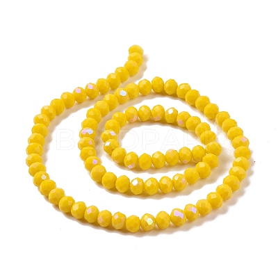 Electroplate Opaque Solid Color Glass Beads Strands EGLA-A034-P4mm-L02-1
