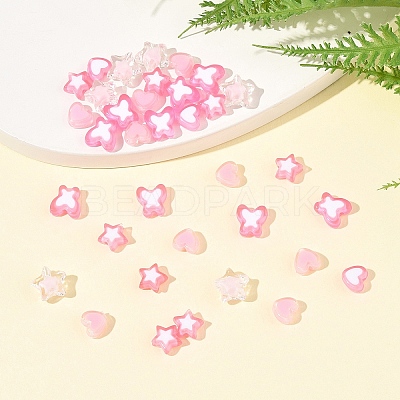 200Pcs 5 Styles Transparent Acrylic Beads TACR-FS0001-54A-1