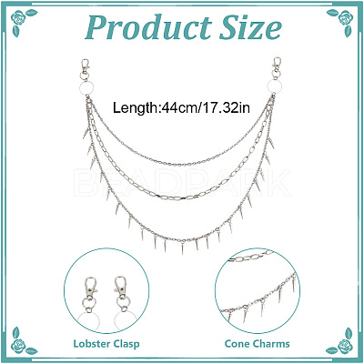 304 Stainless Steel Cable Chains for Jeans Pants HJEW-DR00160-1