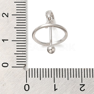 Anti-Tarnish Rhodium Plated 925 Sterling Silver Locket Style Planet Pinch Bails LS-STER-NH0001-55C-P-1