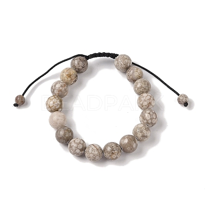 10mm Round Natural Maifanite Braided Bead Bracelets BJEW-C067-01C-06-1
