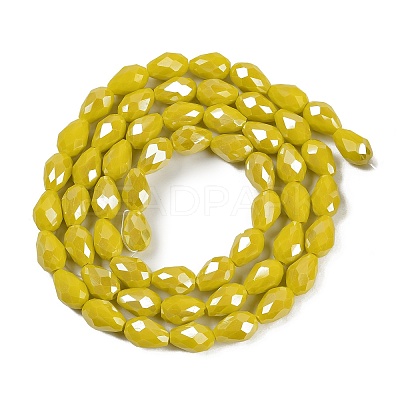 Opaque Solid Color Electroplate Glass Beads Strands EGLA-N013-P8mm-B06-1