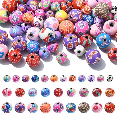 60Pcs 3 Styles Handmade Polymer Clay Beads FIND-YW0004-69-1