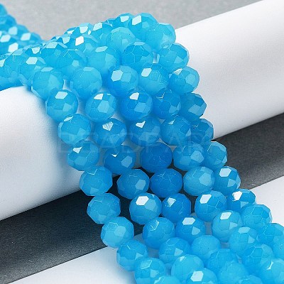 Baking Paint Imitation Jade Glass Bead Strands DGLA-A034-J6MM-A13-1