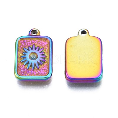 Rack Plating Rainbow Color Alloy Pendant Rhinestone Settings PALLOY-N163-184-1