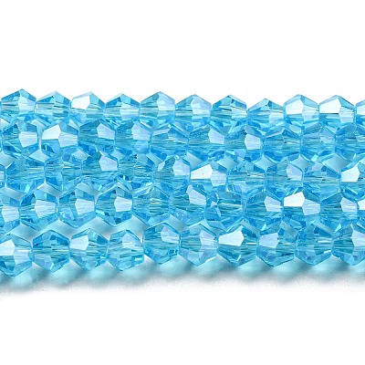 Transparent Electroplate Glass Beads Strands EGLA-A039-T6mm-A19-1