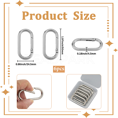 6Pcs Alloy Spring Gate Rings FIND-SP0001-24P-1