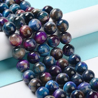 Natural Rainbow Tiger Eye Beads Strands G-NH0002-A01-C01-1