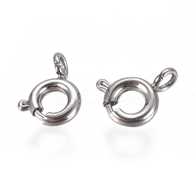 Non-Tarnish 304 Stainless Steel Spring Ring Clasps STAS-F224-02P-A-1