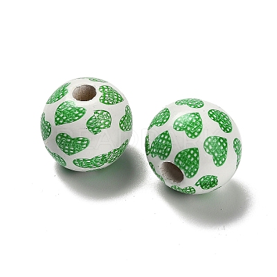St. Patrick's Day Series Printed Schima Wood European Beads WOOD-V002-01J-1