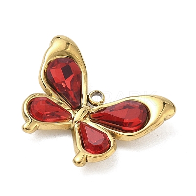 304 Stainless Steel & Glass Pendants STAS-G371-16G-04-1