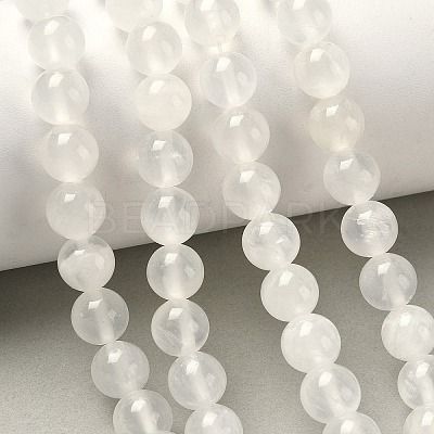 Natural Selenite Beads Strands G-N328-025B-01-1