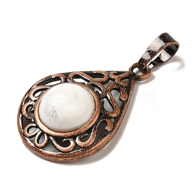 Natural Howlite Pendants G-H065-02R-15-1