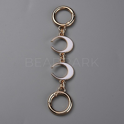 Alloy Enamel Crescent Moon Link Purse Strap Extenders FIND-WH0111-280B-1