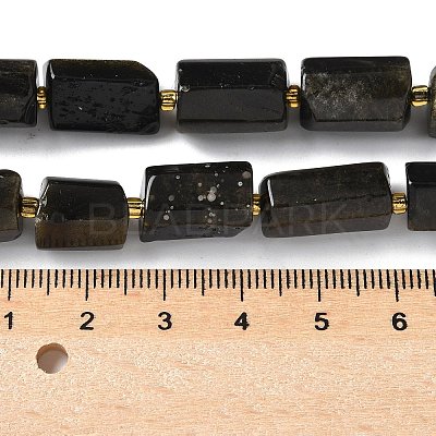 Natural Golden Sheen Obsidian Beads Strands G-N327-06-40-1