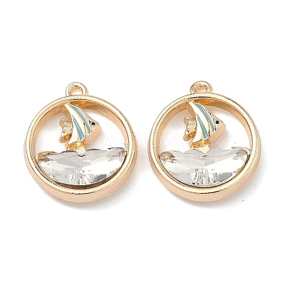 Alloy Glass Pendants FIND-B061-05G-B-1