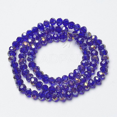 Electroplate Transparent Glass Beads Strands EGLA-A034-T4mm-H05-1