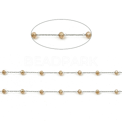 Glass Round Beaded Chains CHS-B003-04G-1
