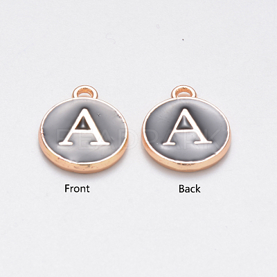 Initial Letter A~Z Alphabet Enamel Charms ENAM-X0018-05-1