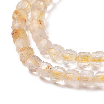 Natural Gold Rutilated Quartz Beads Strands G-C009-B17-1