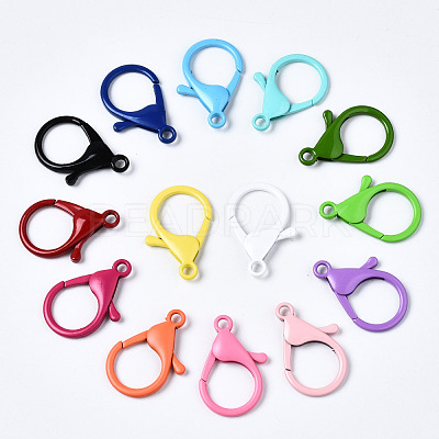 Spray Painted Eco-Friendly Alloy Lobster Claw Clasps PALLOY-T080-06A-NR-1