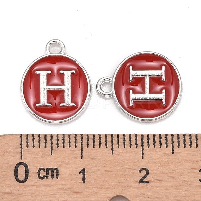 Platinum Plated Alloy Enamel Charms X-ENAM-S118-03H-P-1