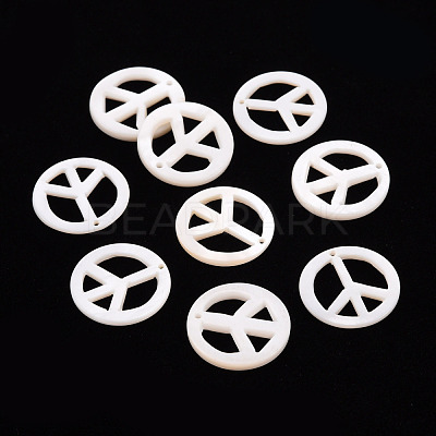 Natural Freshwater Shell Pendants SHEL-T018-15A-1