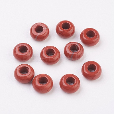 Natural Red Jasper European Beads X-G-G740-12x6mm-04-1