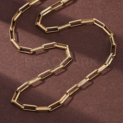 304 Stainless Steel Paperclip Chain Necklaces NJEW-Q013-03G-1