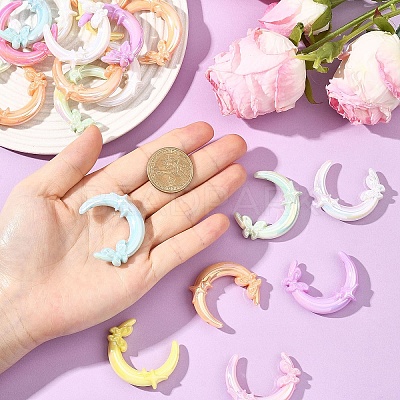 20Pcs Opaque UV Plating Acrylic Beads PACR-YW0001-50-1
