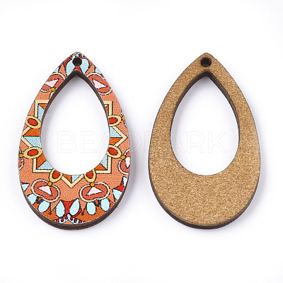 Printed Basswood Pendants WOOD-S045-001C-1