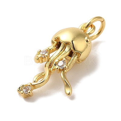 Rack Plating Brass Micro Pave Cubic Zirconia Pendants X-KK-U027-09-03G-1