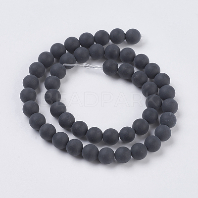 Natural Black Agate Beads Strands X-G-G447-4A-1
