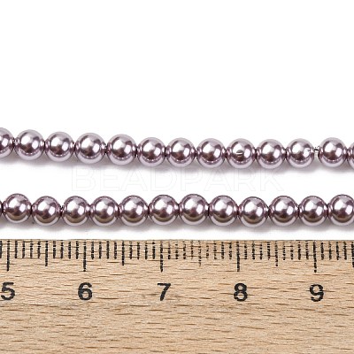 Electroplated Shell Pearl Beads Strands X-BSHE-G041-4mm-02-1