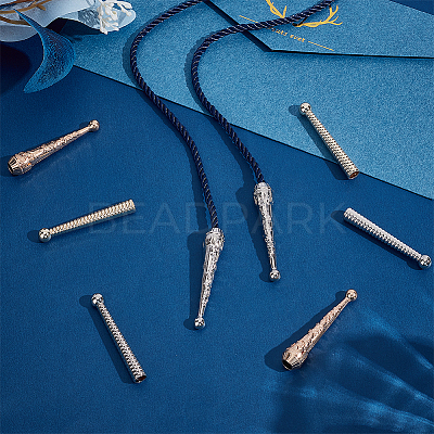 8Pcs 4 Style Alloy Cord Ends FIND-ME0001-09-1