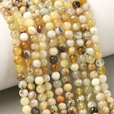 Natural Yellow Opal Beads Strands G-I213-18-4mm-1