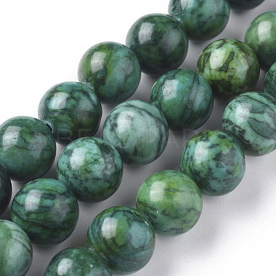 Natural Map Stone Picasso Jasper Beads Strands G-F668-29-10mm-1