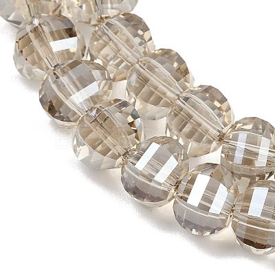 Electroplate Transparent Glass Beads Strands EGLA-B011-08A-PL03-1