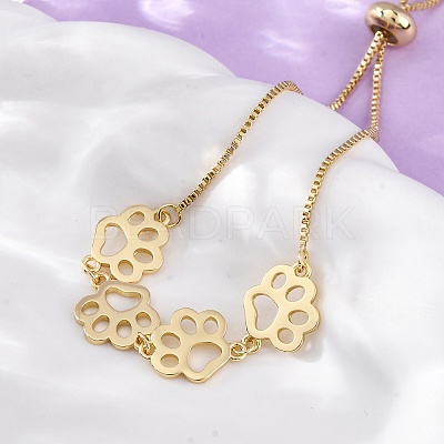 Brass Box Chain Slider Bracelets BJEW-S169-01G-1