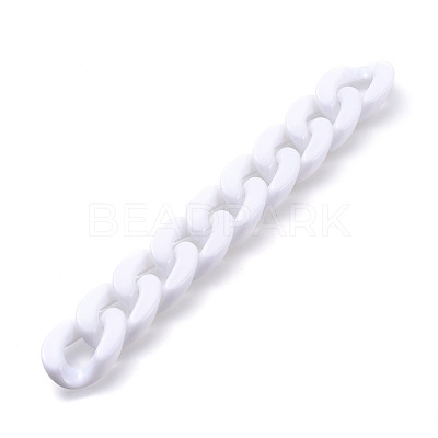 Handmade Opaque Acrylic Curb Chains AJEW-JB00564-11-1